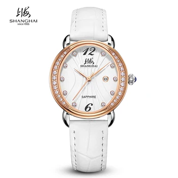 2023 שנחאי נשים שעון יוקרה יהלומים אלגנטי קוורץ שעוני יד נשים ספיר קריסטל אופנה שעונים שעון רלו גבר