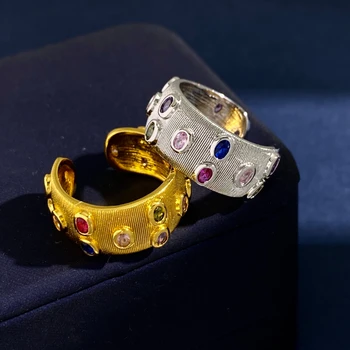Buccellati איטליה מותג יוקרה תכשיטים מכסף 925 ארמון בסגנון טבעת אבני חן לנשים