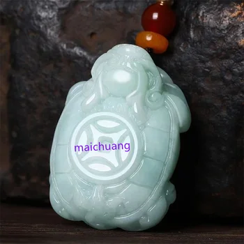 Maichuang/ טבעי מגולף ביד ג ' ייד דרגון צב ברקת שרשרת תליון גברים נשים אישיות אביזרים תכשיטים יפים מתנה