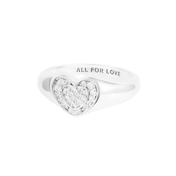 אמיתי 925 כסף סטרלינג קורן הלב לסלול חותם טבעת אירוסין חתונה הצהרה תכשיטים לנשים anillos