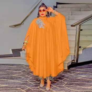 בתוספת גודל נשים עלה החדרת העטלף חופשי סימטרית סלים שמלה 2023 אופנה משובחת Maxi שמלות ארוכות 3xl 4xl 5xl 6xl