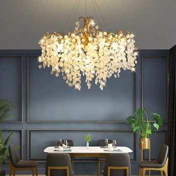 תליון מנורה Led אמנות נברשת אור עיצוב חדר נורדי בבית האוכל קריסטל תקרה מקורה תלוי על החיים במטבח accessorie