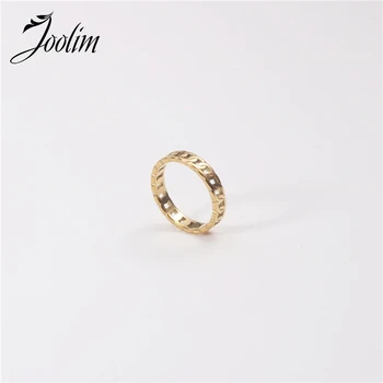 Joolim תכשיטים באיכות גבוהה רודיום עמיד למים הסיטוניים קלאסי עדין קישור שרשרת האצבע טבעת נירוסטה עבור נשים