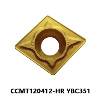 מפנה מוסיף CCMT CCMT120412 CCMT120412-HR YBC351 מחרטה חותך פלדה עיבוד CVD מצופה קרביד כלי מפנה CCMT12