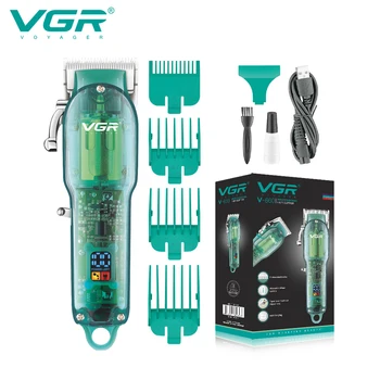 VGR גוזם שיער שקוף קליפר שיער חשמלי שיער מכונת חיתוך אלחוטי מקצועי מתכוונן Trimmers לגברים V-660