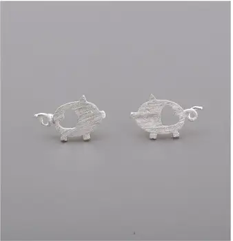 מינימליזם 925 כסף סטרלינג חלול לב חזיר חתיכים אוזן עגילים לנשים אלגנטי מסיבת תכשיטים פיגי Brincos אביזרים