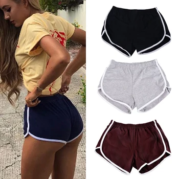 נשים ספורט מכנסיים קצרים מכנסיים קצרים אימון כושר מתיחה במותניים מזדמן גומי רץ ג ' וגינג קצר גודל S-XXL