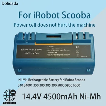 משלוח חינם איכס שואב סוללה 14.4 V 4500mAh Ni-MH נטענת על iRobot Scooba 340 34001 390 5800 5900 6000