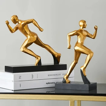 נורדי פסל שרף מופשט ספורטאים הפסלון הביתה הקבינט עיצוב הסלון קישוט המשרד שולחן עיצוב פנים