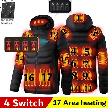 גברים 9 אזורים מחוממים ' קט USB החורף חיצונית חימום חשמלי מעילים חמים Sprots מעיל תרמי ביגוד מחוממות מעיל כותנה