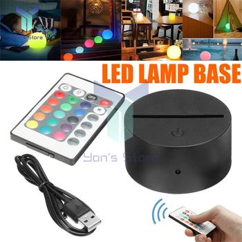 3D המנורה בסיס יצירתי, צבעוני, תאורה USB בסיס טעינה עם שליטה מרחוק היי-טק לילה להאיר עם מגע מתג