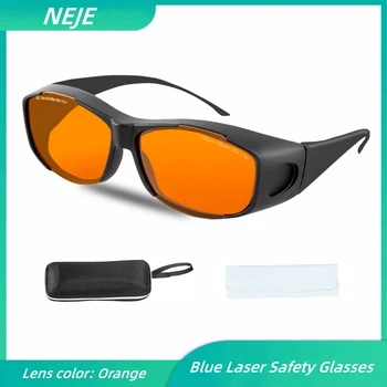 NEJE Anti-glare משקפי OD 4+ 190nm-540nm/900nm-1100nm גל UV/סגול וכחול בטיחות לייזר משקפיים(כתום)