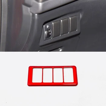 4pcs חדש בסגנון אדום עבור ניסאן X-טרייל T31 2008 - 2013 אביזרי רכב הקדמי השמאלי התיכון, כפתור שליטת מסגרת פנל כיסוי לקצץ