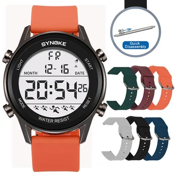 SYNOKE ספורט גברים שעון LED שעונים דיגיטליים עבור גברים צבאי שעוני יד אופנה סיליקון אלקטרוני שעון Relogio Masculino