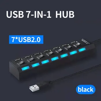 מקורי USB HUB USB מתג Hub 2.0 מתאם במהירות גבוהה מרובה 7 יציאות רכזת USB על נייד מפצל עבור המחשב הנייד.