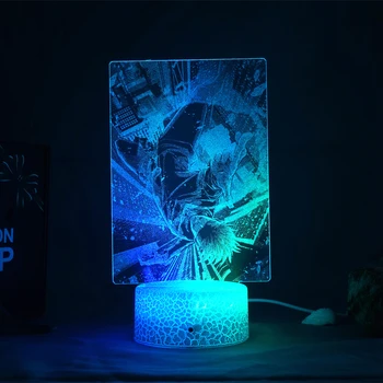 אנימה Jujutsu Kaisen Gojo סאטורא להבין את מנורת Led עבור עיצוב חדר מתנת יום הולדת מנגה Jujutsu Kaisen שני טון קראק Led 3D אור