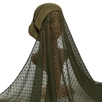 הבועה חדשה פנינה שיפון מיידית החיג 'אב עם צעיף כותנה ג' רזי Underscarf Musilm נשים כובע האסלאמית למתוח את הצעיף Headwrap טורבן