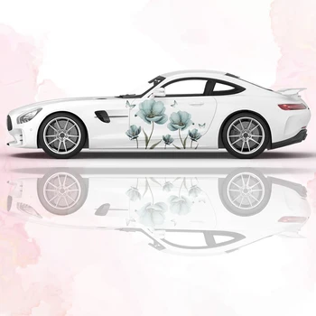 מותאם אישית האביב פרח המכונית גרפי מדבקות גוף מלא לעטוף ויניל עיצוב מודרני וקטור תמונת מירוץ לעטוף את המדבקה דקורטיביים מכונית מדבקה
