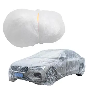 חד פעמיות שקופות המכונית בגדים לכסות Dustproof אטים לגשם צבע שקוף סרט פלסטיק Dustproof כלי רכב מכסה
