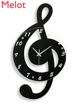 חדר השינה קיר דקורטיבי לתליה קוורץ שעון יצירתי קריקטורה מגניב הערה עץ, שעון קיר מודרני בסלון השתקת השעון