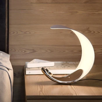 מודרני מינימליסטי הירח מנורת שולחן, חדר שינה חמים לגעת עמעום ליד המיטה מנורה קישוט הבית מלון יהירות אור תאורה Luminaire