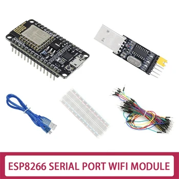 ESP-12E ESP8266 CP2102 Nodemcu Lua V3 WIFI פיתוח לוח +USB יציאה טורית מודול+לחם לוח+65 ' אמפר+כבל USB